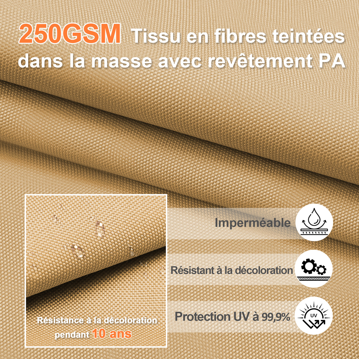 Parasol déporté Patioslife Aegis Pro avec éclairage LED et housse de protection, baleines et mât en aluminium à revêtement thermolaqué — Idéal pour jardins et terrasses