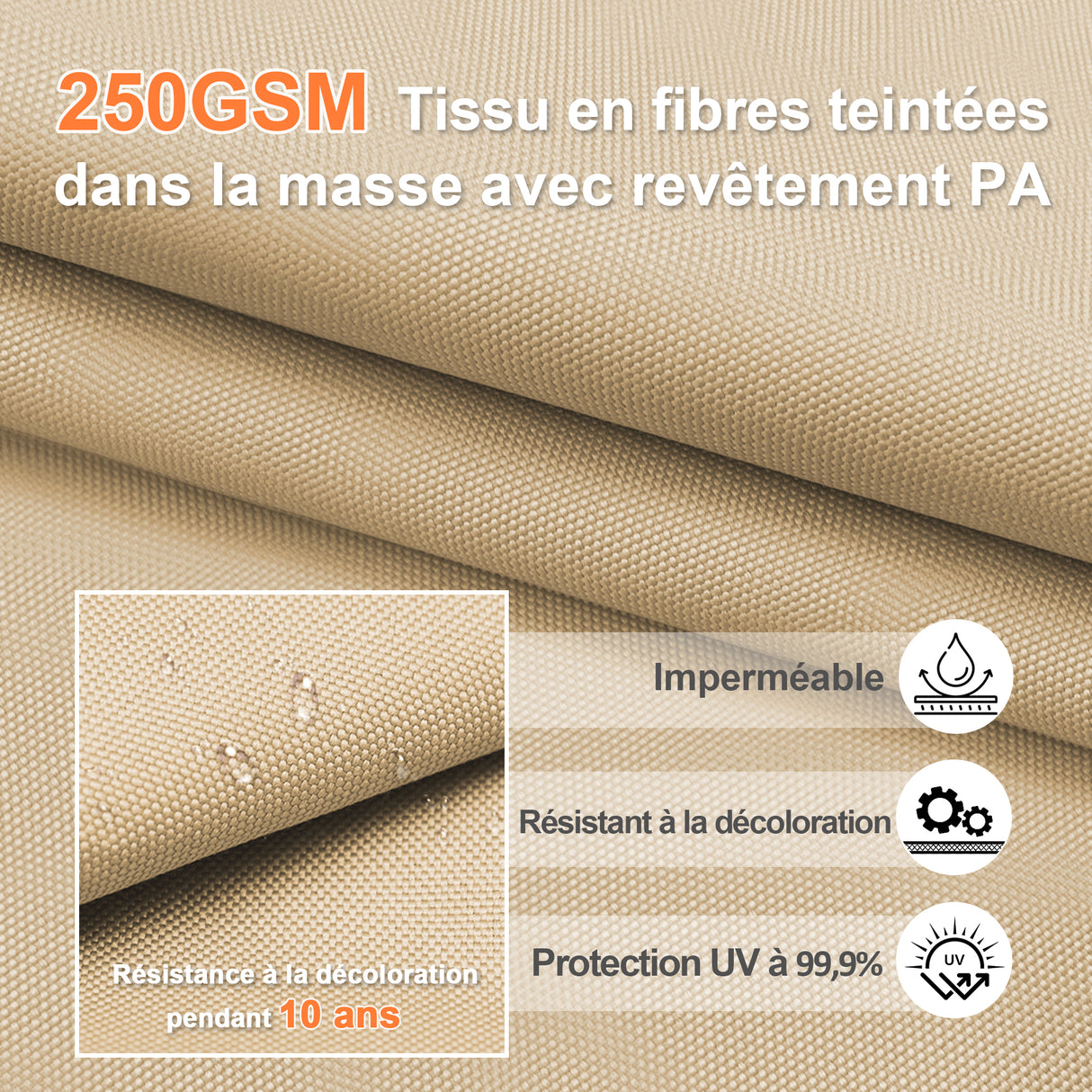 Parasol déporté Patioslife Aegis Pro avec éclairage LED et housse de protection, baleines et mât en aluminium à revêtement thermolaqué — Idéal pour jardins et terrasses