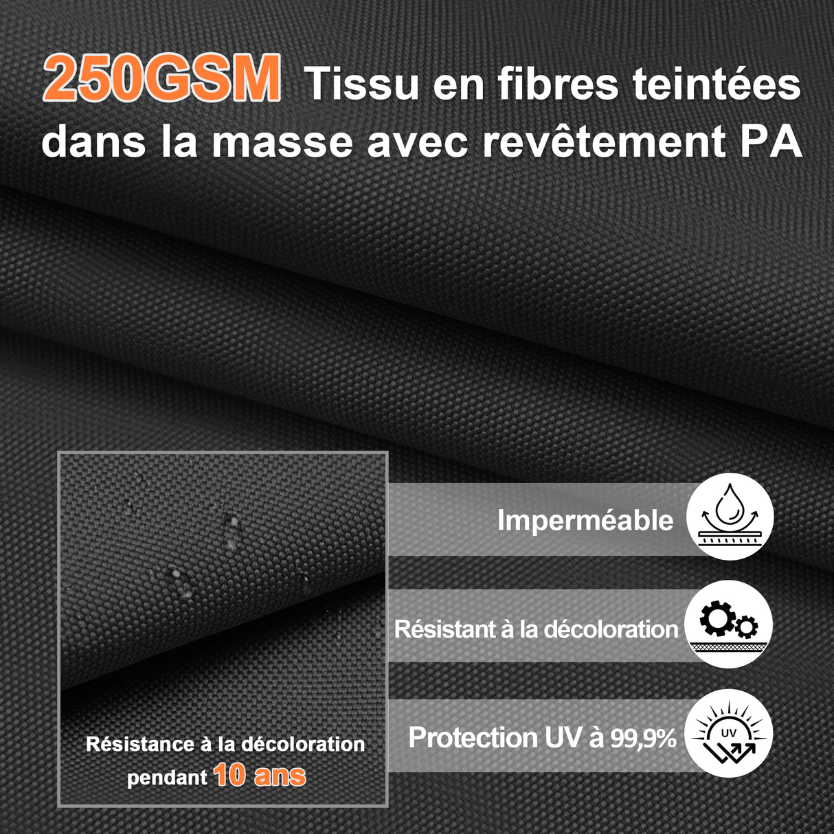 Parasol déporté Patioslife Aegis Pro avec éclairage LED et housse de protection, baleines et mât en aluminium à revêtement thermolaqué — Idéal pour jardins et terrasses