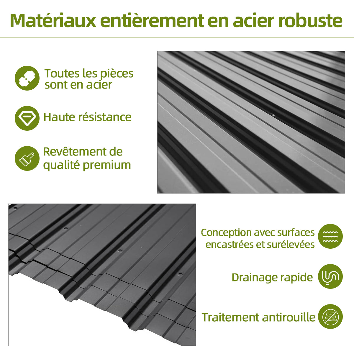 Patioslife Haven – Pergola Adossée Murale en Aluminium avec Toit Rigide, Résistante et Durable pour Jardin et Terrasse