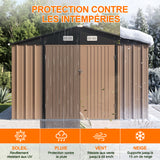 Patioslife Abri de Jardin Métal en Acier Galvanisé à Toit Double Pente – Abri de Rangement Extérieur Résistant aux Intempéries pour Outils de Jardin