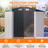 Patioslife YardVault Pro Abri de Jardin Métal Renforcé en Acier Galvanisé avec Fenêtre et Porte Verrouillable, Remise à Outils Extérieure Anti-Rouille