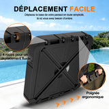 Socle de parasol déporté Patioslife™ avec roues (115–200 kg) pour parasol série Aegis — Support roulant extérieur robuste avec poids en HDPE rechargeables et roues, pour une stabilité optimale sur terrasse, jardin et bord de piscine