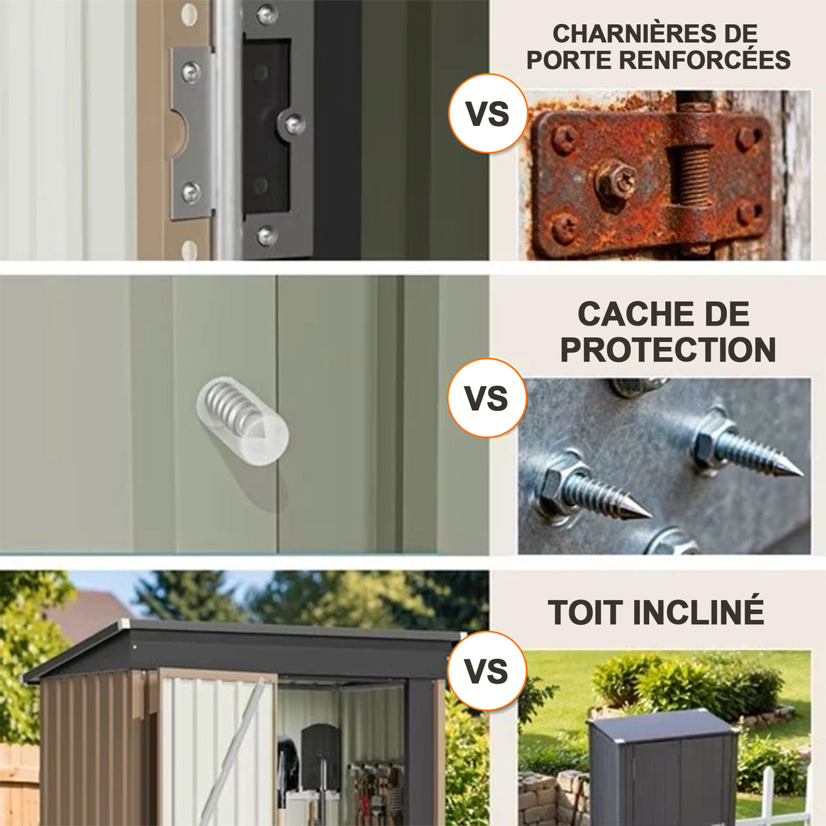 Patioslife Abri de Jardin Métal en Acier Galvanisé à Toit Double Pente – Abri de Rangement Extérieur Résistant aux Intempéries pour Outils de Jardin