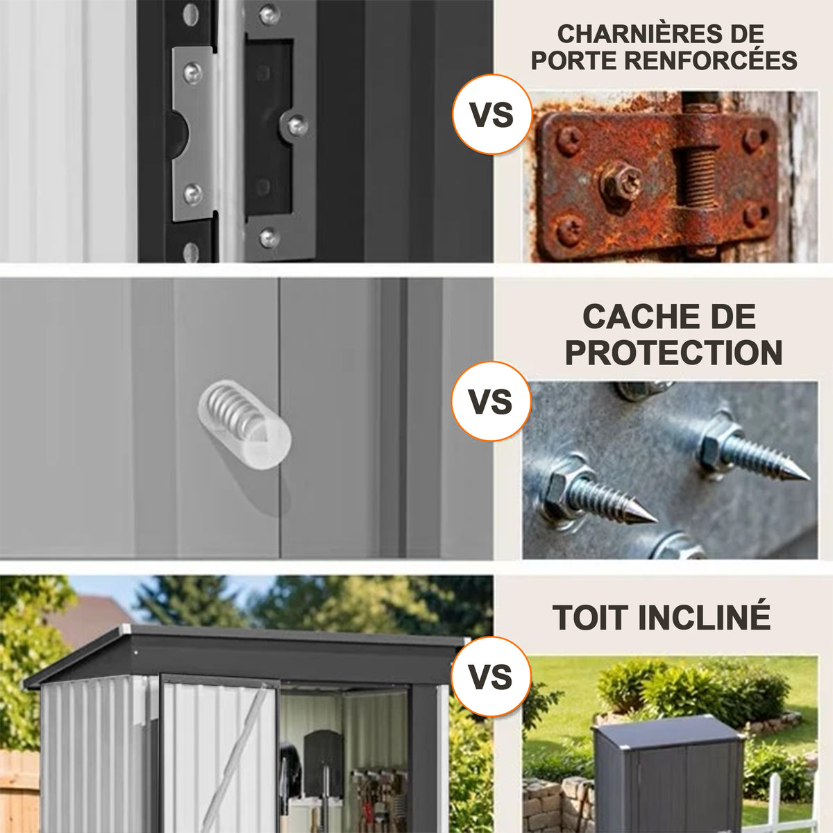 Patioslife YardVault Pro Abri de Jardin Métal Renforcé en Acier Galvanisé avec Fenêtre et Porte Verrouillable, Remise à Outils Extérieure Anti-Rouille
