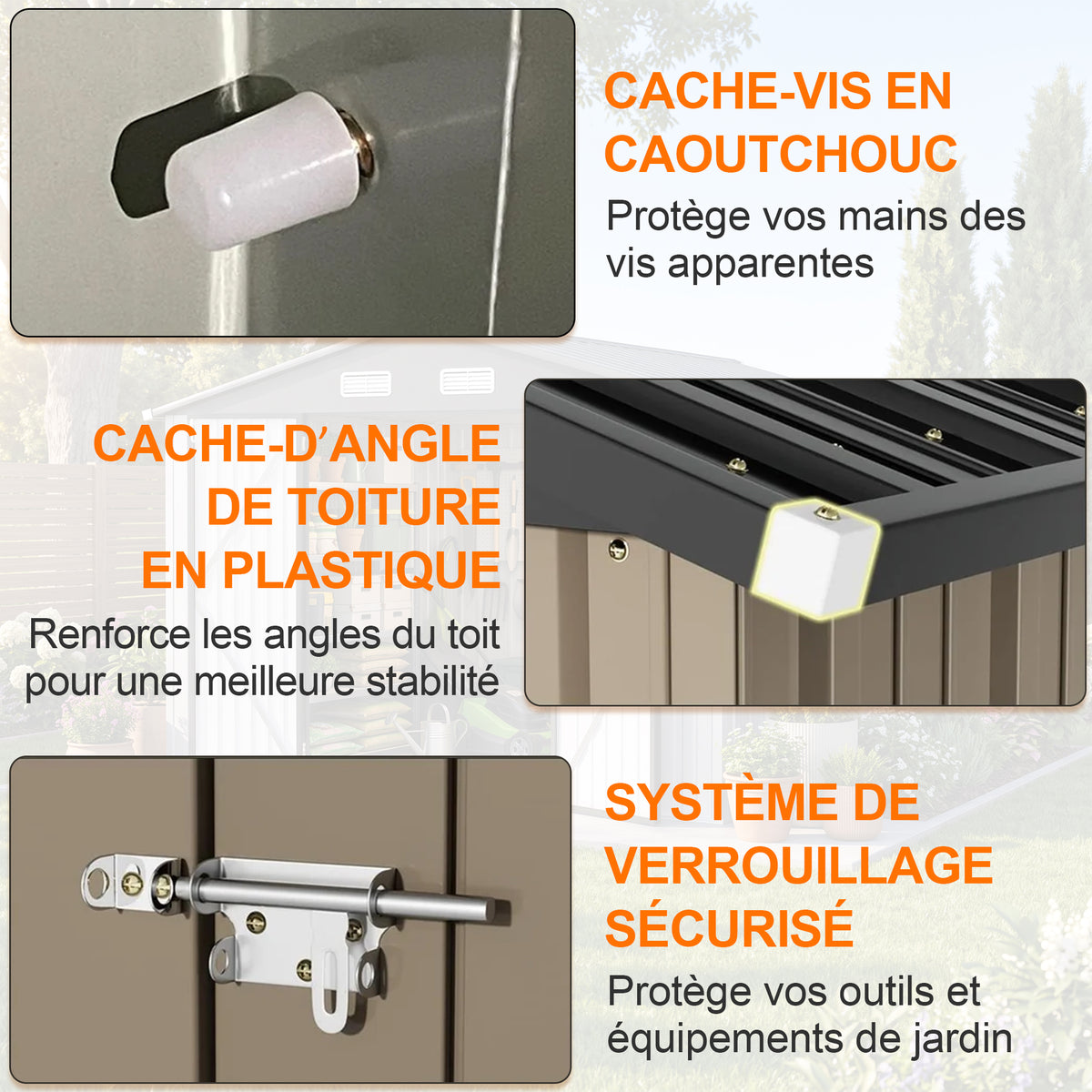 Patioslife Abri de Jardin Métal en Acier Galvanisé à Toit Double Pente – Abri de Rangement Extérieur Résistant aux Intempéries pour Outils de Jardin