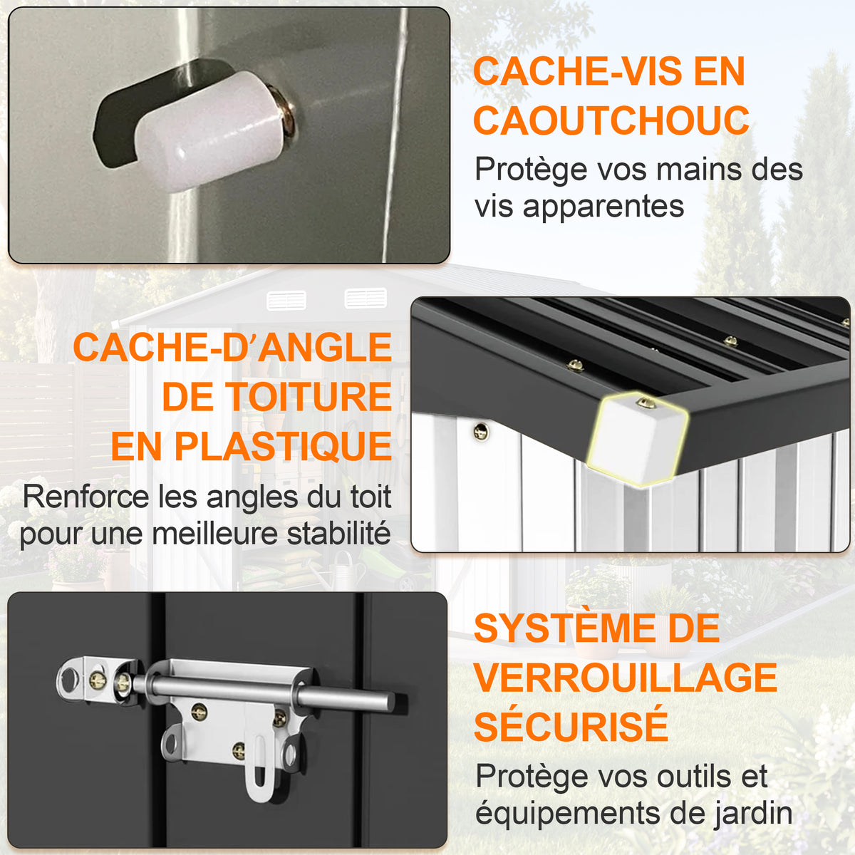 Patioslife YardVault Pro Abri de Jardin Métal Renforcé en Acier Galvanisé avec Fenêtre et Porte Verrouillable, Remise à Outils Extérieure Anti-Rouille