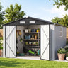 Patioslife YardVault Pro Abri de Jardin Métal Renforcé en Acier Galvanisé avec Fenêtre et Porte Verrouillable, Remise à Outils Extérieure Anti-Rouille