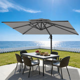 Patioslife Aegis Pro – Parasol déporté avec base croisée en métal et structure renforcée en aluminium thermolaqué