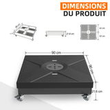 Pied de Parasol Déporté Patioslife Aegis - Socle Modulaire 400kg à Roues - Base de Remplissage Haute Capacité - Mobilité & Stabilité pour Terrasse