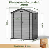 Abri de Jardin en Résine Patioslife YardVault avec Plancher - Cabanon de Rangement Étanche & Anti-UV - Structure Renforcée pour Outils et Vélos