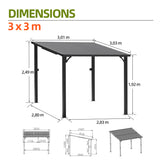 Patioslife Haven – Pergola Adossée Murale en Aluminium avec Toit Rigide, Résistante et Durable pour Jardin et Terrasse