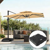 Parasol déporté Patioslife Aegis Pro avec éclairage LED et housse de protection, baleines et mât en aluminium à revêtement thermolaqué — Idéal pour jardins et terrasses
