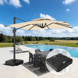 Patioslife Aegis Pro – Parasol déporté avec base croisée en métal et structure renforcée en aluminium thermolaqué