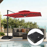 Parasol déporté Patioslife Aegis Pro avec éclairage LED et housse de protection, baleines et mât en aluminium à revêtement thermolaqué — Idéal pour jardins et terrasses
