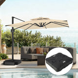 Parasol déporté Patioslife Aegis Pro avec éclairage LED et housse de protection, baleines et mât en aluminium à revêtement thermolaqué — Idéal pour jardins et terrasses