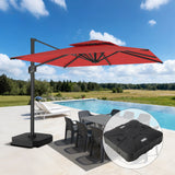 Patioslife Aegis Pro – Parasol déporté avec base croisée en métal et structure renforcée en aluminium thermolaqué
