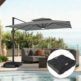 Parasol déporté Patioslife Aegis Pro avec éclairage LED et housse de protection, baleines et mât en aluminium à revêtement thermolaqué — Idéal pour jardins et terrasses