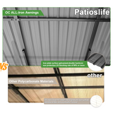 Patioslife Haven – Pergola Adossée Murale en Aluminium avec Toit Rigide, Résistante et Durable pour Jardin et Terrasse