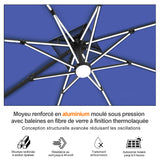 Patioslife Aegis – Parasol déporté Premium avec éclairage LED intégré, base croisée en métal et baleines en fibre de verre