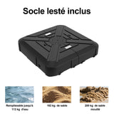 Patioslife Aegis Pro – Parasol déporté avec base croisée en métal et structure renforcée en aluminium thermolaqué