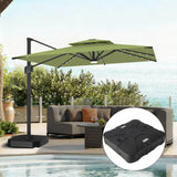 Parasol déporté Patioslife Aegis Pro avec éclairage LED et housse de protection, baleines et mât en aluminium à revêtement thermolaqué — Idéal pour jardins et terrasses