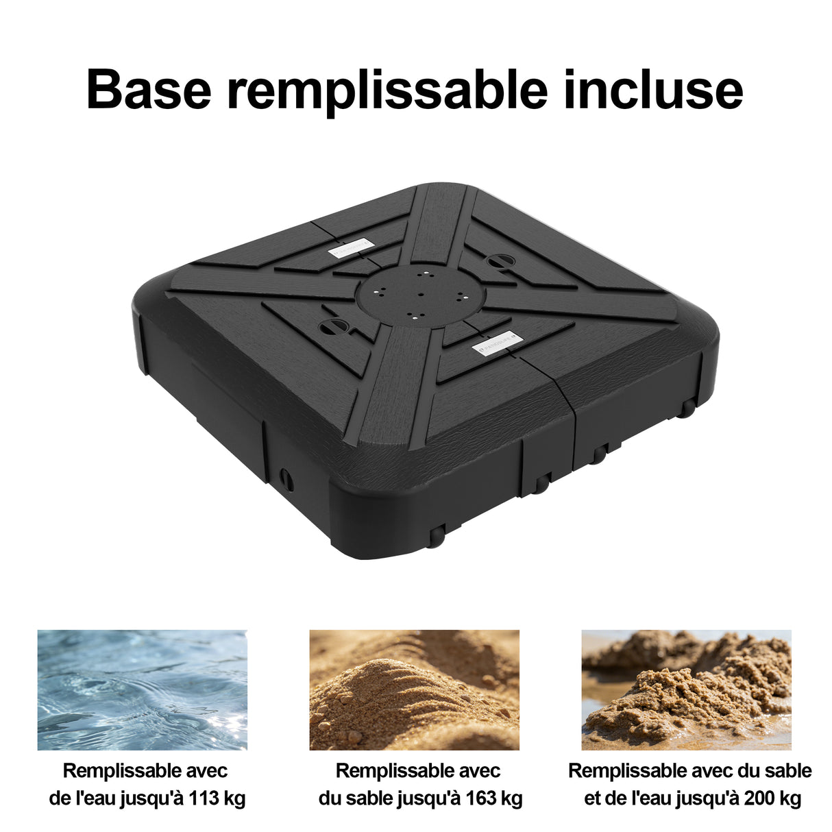 Patioslife Aegis Pro – Parasol déporté avec base croisée en métal et structure renforcée en aluminium thermolaqué