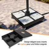 Pied de Parasol Déporté Patioslife Aegis - Socle Modulaire 400kg à Roues - Base de Remplissage Haute Capacité - Mobilité & Stabilité pour Terrasse