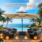 Pied de Parasol Déporté Patioslife Aegis - Socle Modulaire 400kg à Roues - Base de Remplissage Haute Capacité - Mobilité & Stabilité pour Terrasse