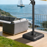 Socle de parasol déporté Patioslife™ avec roues (115–200 kg) pour parasol série Aegis — Support roulant extérieur robuste avec poids en HDPE rechargeables et roues, pour une stabilité optimale sur terrasse, jardin et bord de piscine