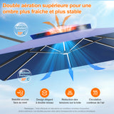 Patioslife Aegis – Parasol déporté Premium avec éclairage LED intégré, base croisée en métal et baleines en fibre de verre