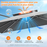 Patioslife Aegis – Parasol déporté Premium avec éclairage LED intégré, base croisée en métal et baleines en fibre de verre