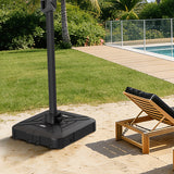 Socle de parasol déporté Patioslife™ avec roues (115–200 kg) pour parasol série Aegis — Support roulant extérieur robuste avec poids en HDPE rechargeables et roues, pour une stabilité optimale sur terrasse, jardin et bord de piscine