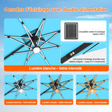 Patioslife Aegis – Parasol déporté Premium avec éclairage LED intégré, base croisée en métal et baleines en fibre de verre