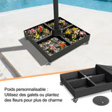 Pied de Parasol Déporté Patioslife Aegis - Socle Modulaire 400kg à Roues - Base de Remplissage Haute Capacité - Mobilité & Stabilité pour Terrasse
