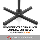 Patioslife Aegis Pro – Parasol déporté avec LED, base croisée en métal et structure renforcée en aluminium thermolaqué