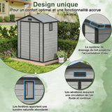Abri de Jardin en Résine Patioslife YardVault avec Plancher - Cabanon de Rangement Étanche & Anti-UV - Structure Renforcée pour Outils et Vélos