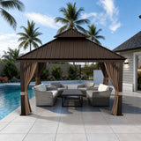 Patioslife Haven | Tonnelle de Jardin, Pergola & Pavillon – Oasis de Détente Privée : Rideaux & Moustiquaires Inclus, Protection UV50+ Anti-Insectes, Cour