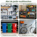Abri de Jardin en Résine Patioslife YardVault avec Plancher - Cabanon de Rangement Étanche & Anti-UV - Structure Renforcée pour Outils et Vélos