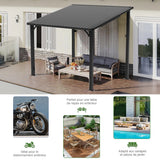 Patioslife Haven – Pergola Adossée Murale en Aluminium avec Toit Rigide, Résistante et Durable pour Jardin et Terrasse