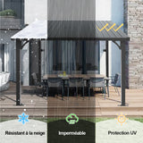 Patioslife Haven – Pergola Adossée Murale en Aluminium avec Toit Rigide, Résistante et Durable pour Jardin et Terrasse