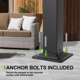 Patioslife Atlantic™ | Pergola à lames orientables en aluminium avec toit réglable et éclairage LED intégré, abri extérieur autonome pour terrasse, patio et piscine