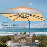 Patioslife Aegis Pro – Parasol déporté avec base croisée en métal et structure renforcée en aluminium thermolaqué