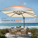 Patioslife Aegis Pro – Parasol déporté avec base croisée en métal et structure renforcée en aluminium thermolaqué