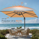 Patioslife Aegis Pro – Parasol déporté avec base croisée en métal et structure renforcée en aluminium thermolaqué