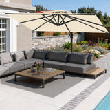 Patioslife Aegis Pro – Parasol déporté avec base croisée en métal et structure renforcée en aluminium thermolaqué