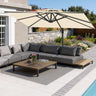 Parasol déporté Patioslife Aegis Pro™ avec base et housse de protection — Baleines en fibre de verre et mât en aluminium à revêtement thermolaqué pour jardin et terrasse
