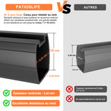 Patioslife Aegis – Parasol déporté Premium avec éclairage LED intégré, base croisée en métal et baleines en fibre de verre