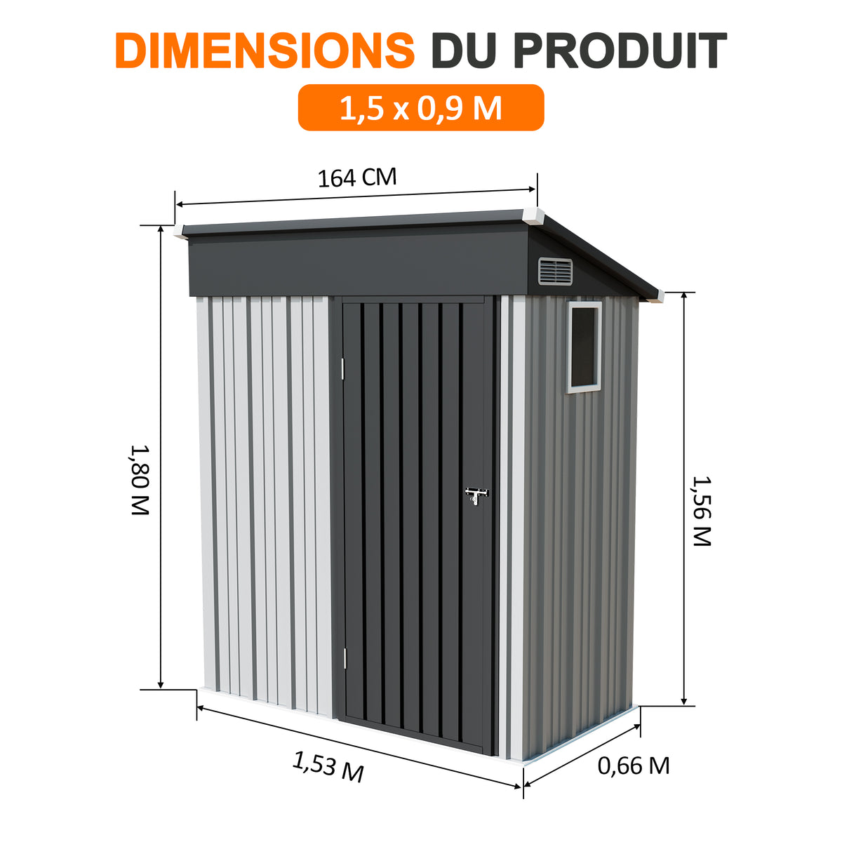 Patioslife YardVault Pro Abri de Jardin Métal Renforcé en Acier Galvanisé avec Fenêtre et Porte Verrouillable, Remise à Outils Extérieure Anti-Rouille