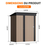 Patioslife Abri de Jardin Métal en Acier Galvanisé à Toit Double Pente – Abri de Rangement Extérieur Résistant aux Intempéries pour Outils de Jardin